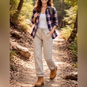 Patagonia Pants Women’s 6 Lightweight Nylon Drawstring Hiking Tan 28x27